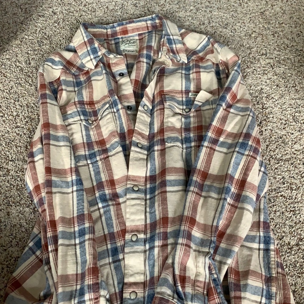 Lucky Brand Men’s plaid button up XL